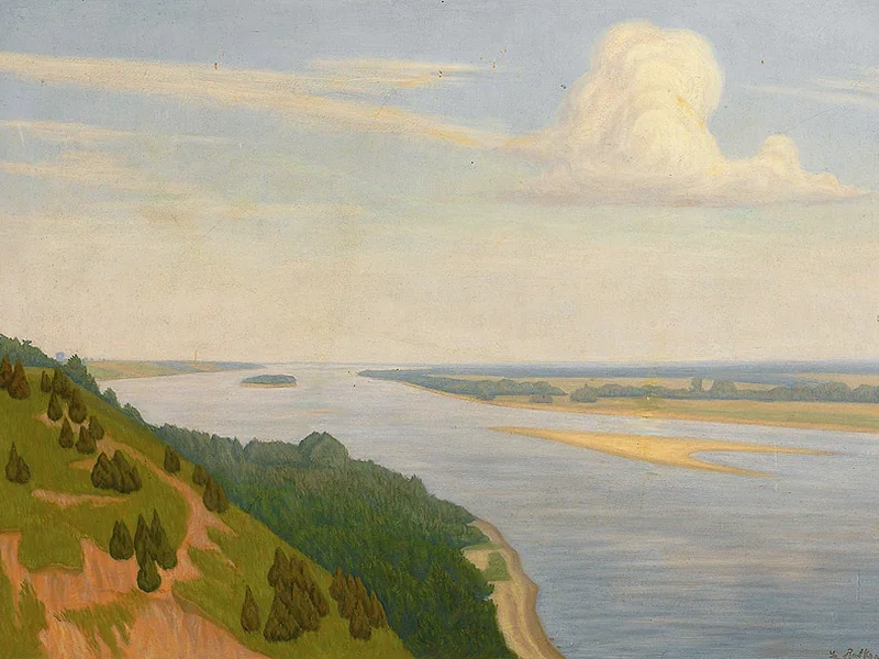 1887-Szczęsny Rutkowski - Paesaggio con fiume, 1917